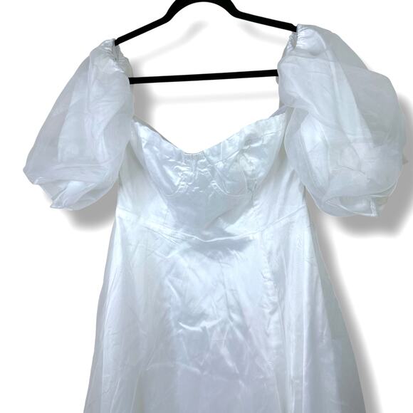 Lulus NWT True Excellence White Bustier Off-The-Shoulder Bridal Gown Maxi Dress - Picture 5 of 11